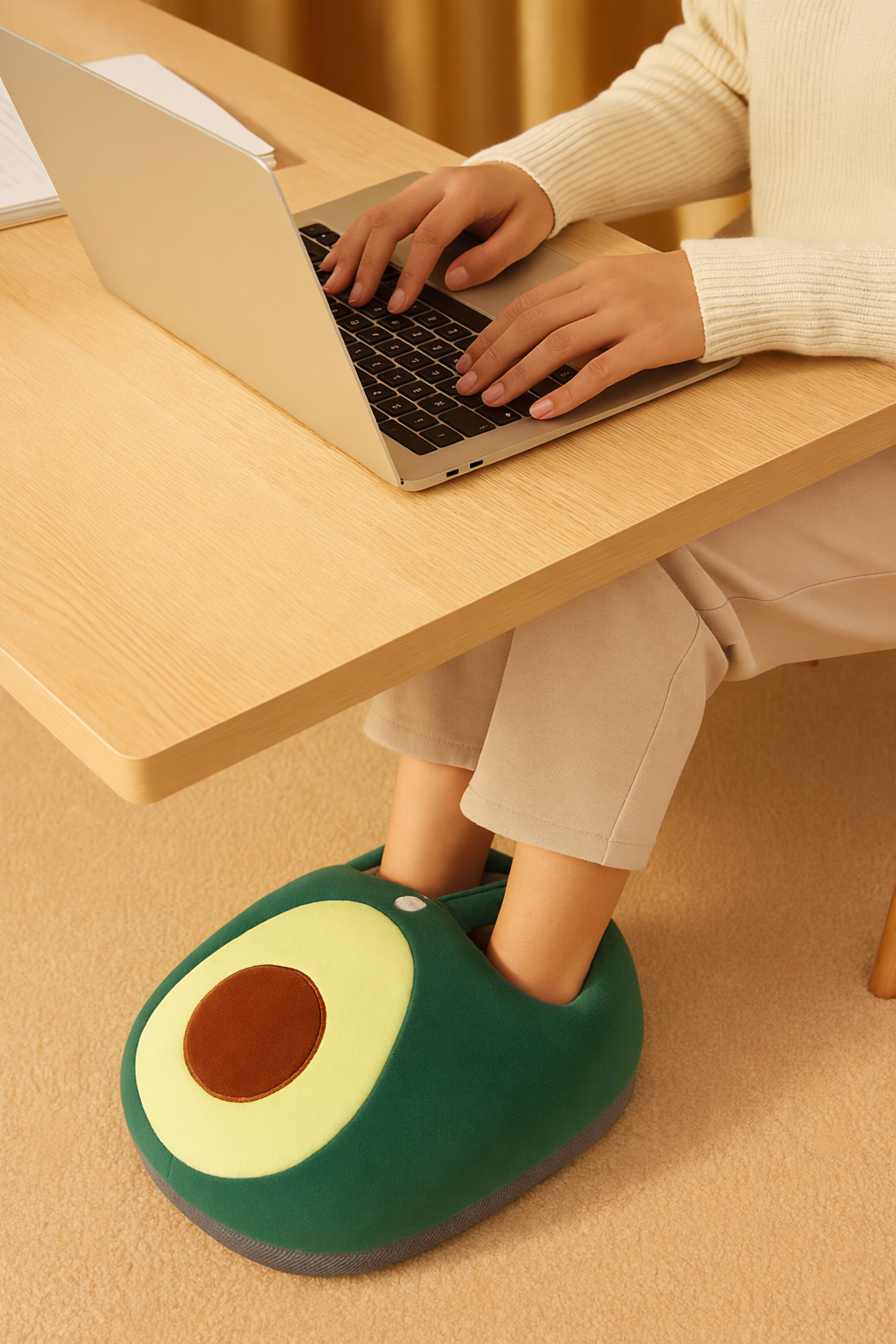 Electric Foot Warmer With Plush Cover