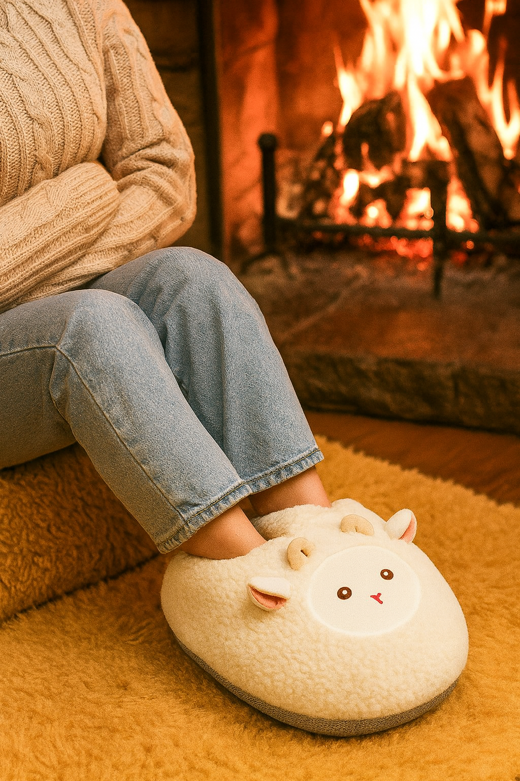 Electric Foot Warmer With Plush Cover